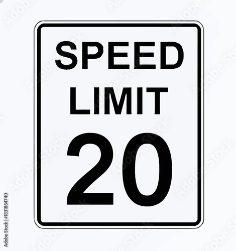 Speed Limit 20 Road Sign