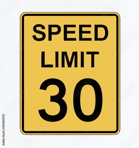 Speed Limit 30 Road Sign