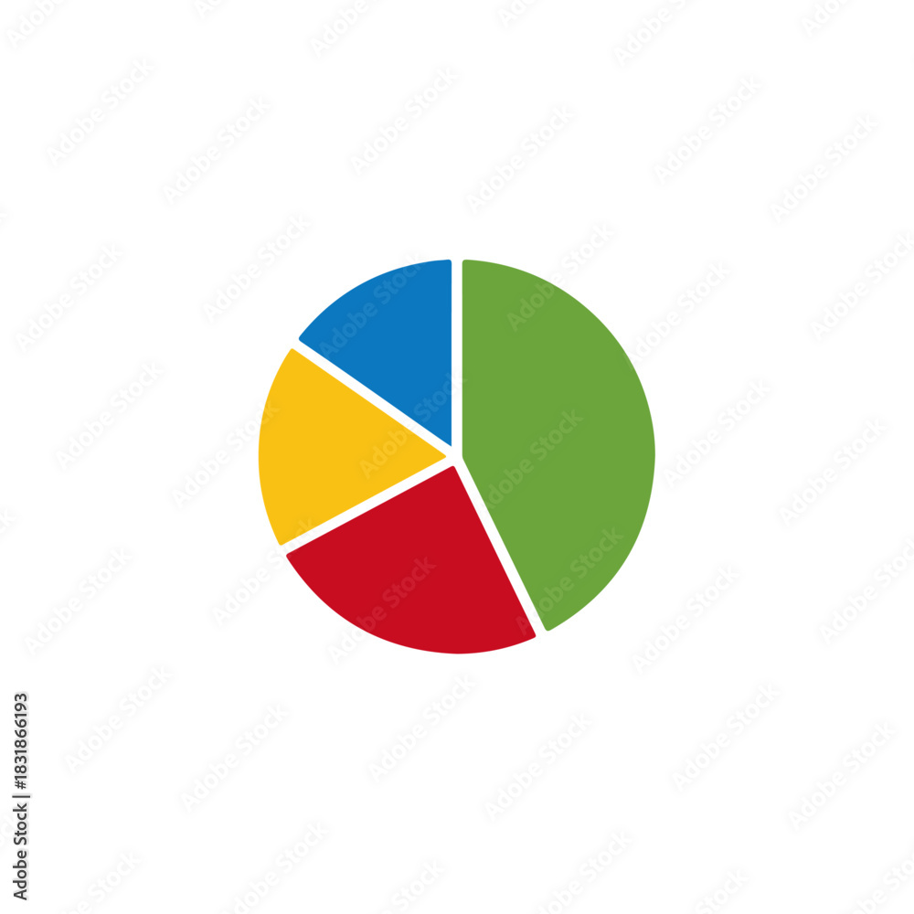 Fototapeta premium Colorful Pie Chart Diagram for Data Analysis and Presentation