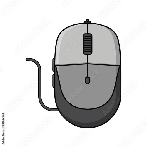 Minimalist Computer Mouse Illustration on White Background