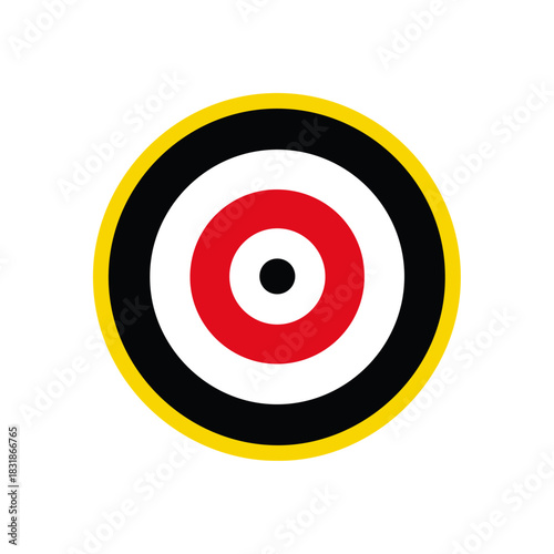 Target Symbol, Black, Red, Yellow, and White Circles