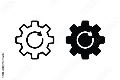Recovery icon. Recovery gear icon vector set. Recovery gear sign symbol