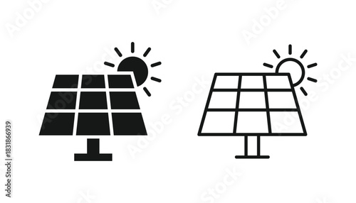 Solar panel icon vector. Green electric power energy icon. Solar panel symbol. Renewable energy icon