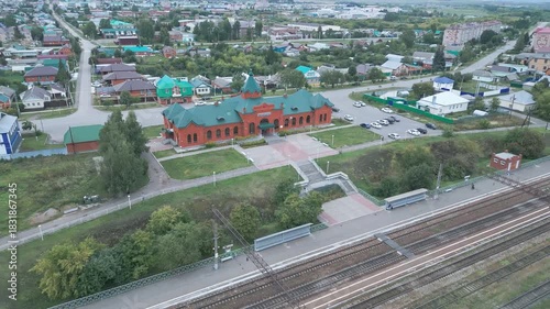 Quiet country landscapes, Peaceful village scenes from above provide calmness, Kukmor, captured from air
