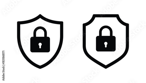 Security icon set. Protection icon. Cyber security shield icon. Privacy icon. Security and privacy symbol.