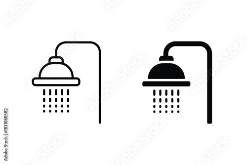 Shower icon. Running shower icon sign vector. Water shower symbol vector