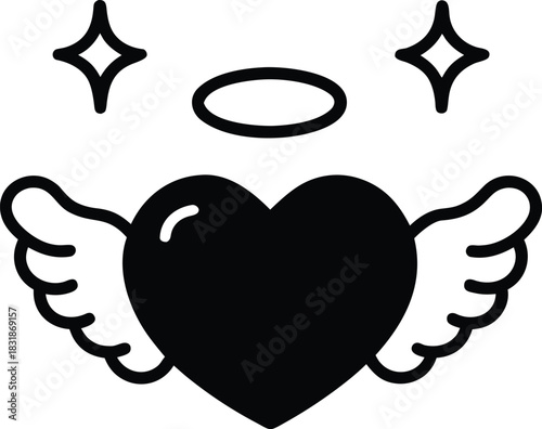 Pure love heart icon isolated on white background