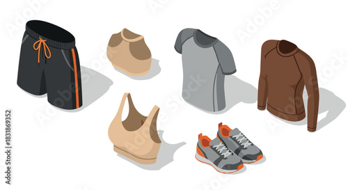 Isometric activewear collection: stylish sports gear for fitness enthusiasts