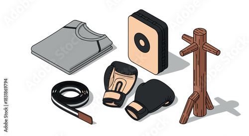 Isometric martial arts training gear: gloves, pads, and more for fitness enthusiasts