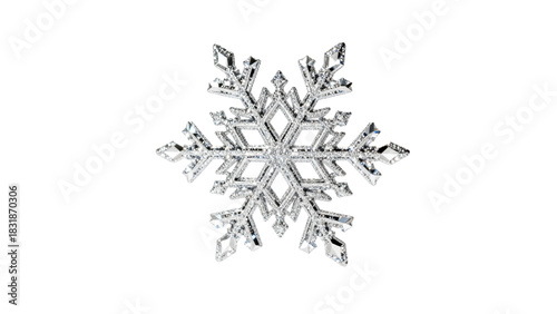 Sparkling snowflake icon with intricate design, perfect for winter decorations or holiday themes