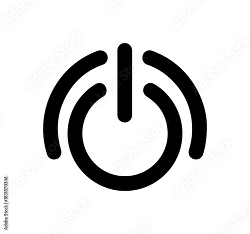 Power button icon for modern interfaces and startup concepts in tech design