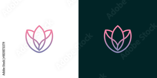 Elegant Lotus Flower Logo Design Minimalist Floral Emblem for Beauty and Wellness Brands