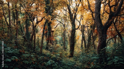 Autumn forest landscape