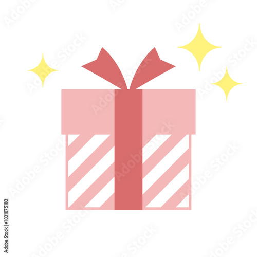キラキラ輝くプレゼントボックスイラストアイコン