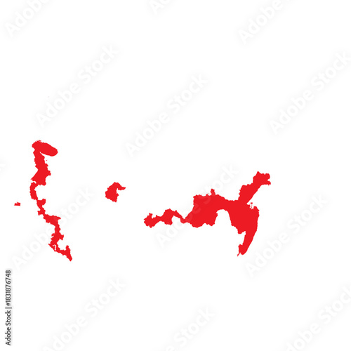Abstract Red Russia Map with Cities
