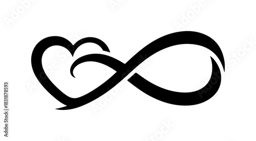 Eternal love symbol: Heart intertwines with infinity for limitless devotion