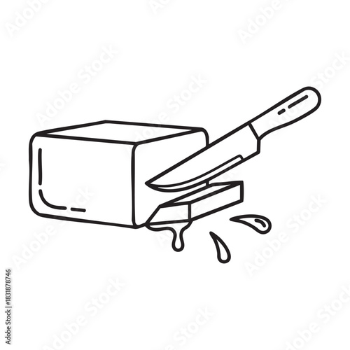 Amazing butter vector line art illustration