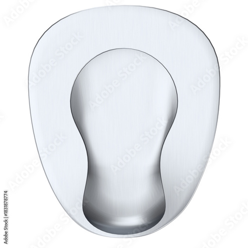 3D rendering illustration of a stainless steel bedpan