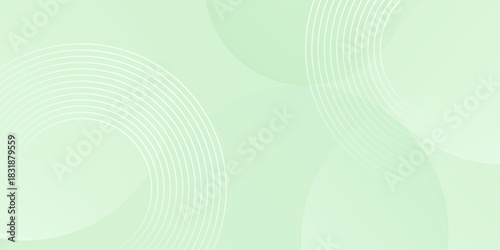 Minimalist soft Abstract Background in Gradient green and white Tones with Circles. Circle effect style geometric, abstract background.