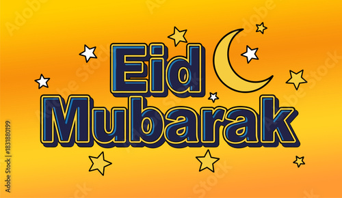 Eid Mubarak Modern Pop Art Greeting Card Design