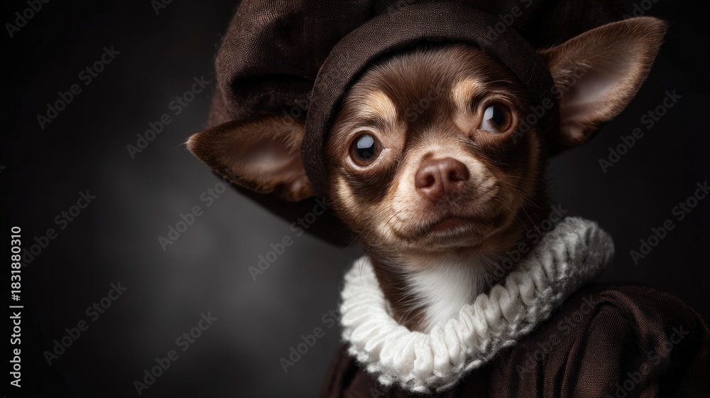 Obraz premium Dog dressed in historic outfit