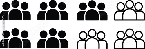 People icon set in trendy flat style. Persons symbol infographics website design, logo, app, UI isolated – for stock