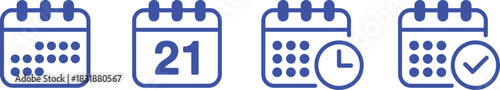 Calendar Icon collection. Set of calendar symbols. Meeting Deadlines icon. Time management .Appointment schedule flat icon icon
