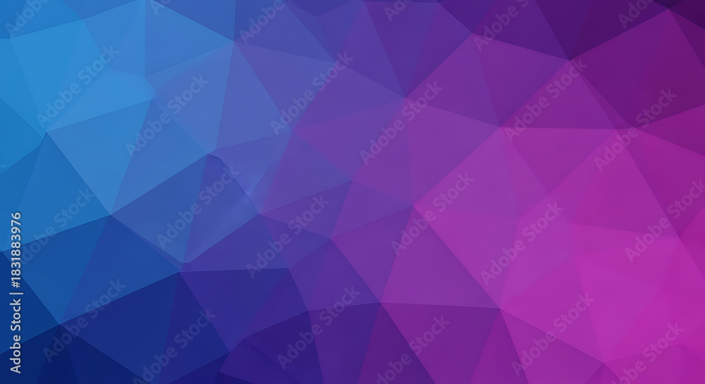Abstract polygonal background with vivid blue and vibrant purple magenta gradient colors for modern tech design
