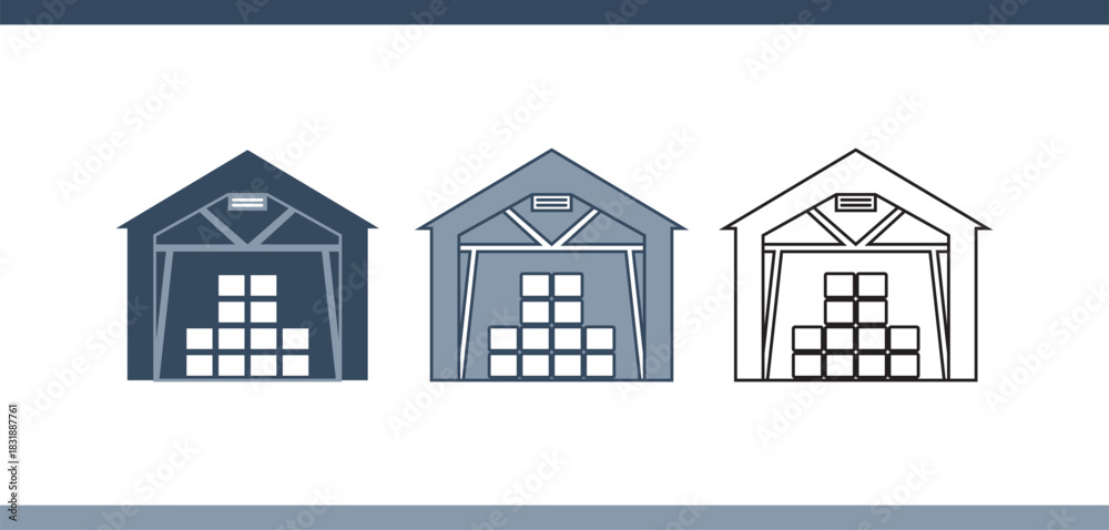 Fototapeta premium Warehouse Storage Building Icon