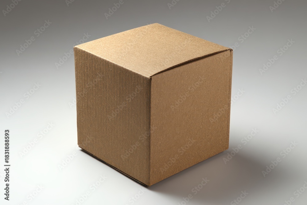 Fototapeta premium Brown Cardboard Box Container: Ideal for Organizing and Packing Your Belongings