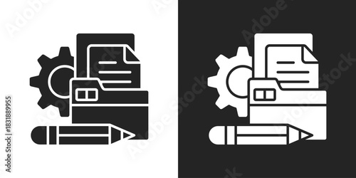 Documentation Icon In Black And White Glyph Style