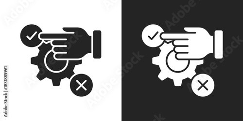 Execute Icon In Black And White Glyph Style