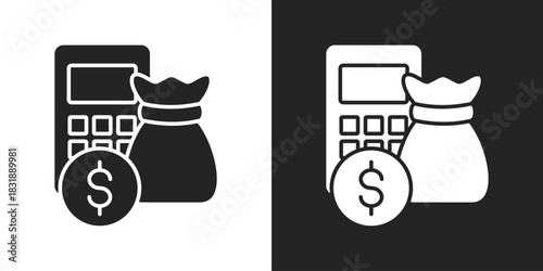 Budget Icon In Black And White Glyph Style