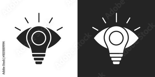 Vision Icon In Black And White Glyph Style