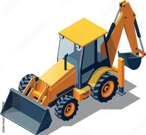 Backhoe loader illustration
