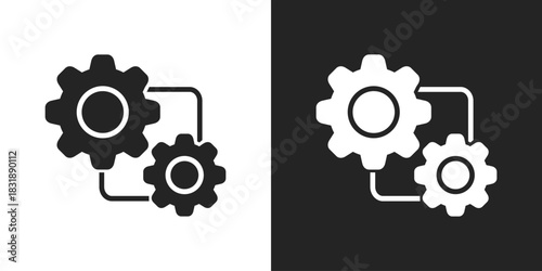 Integration Icon In Black And White Glyph Style
