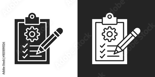 Plan Icon In Black And White Glyph Style