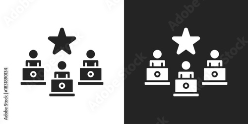 Expert Icon In Black And White Glyph Style