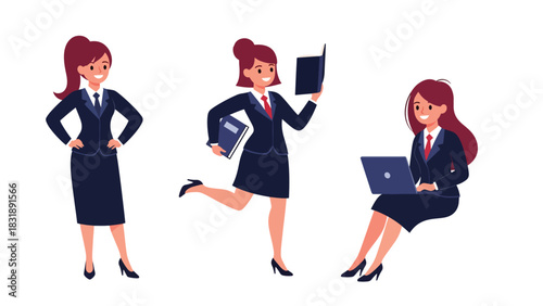 Flat vector sticker set of cute women fashion designers sewing clothes, sketching outfits, and working with mannequins. Perfect for creative career themes