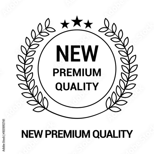 New premium quality badge label and seal icon with editable stroke.