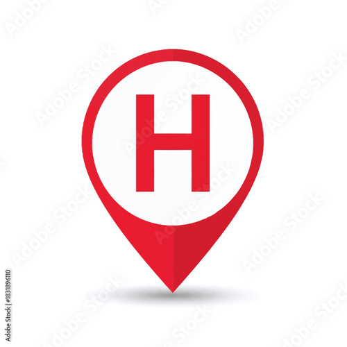 Hospital Location Pin Icon, map pointer icons