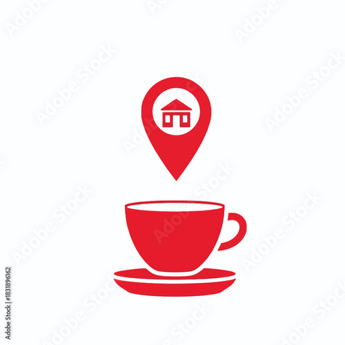 caffe Location Pin Icon, map pointer icons