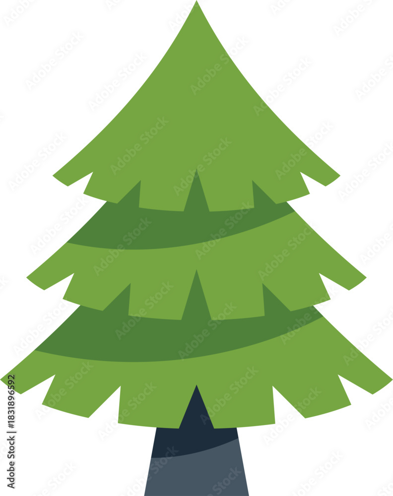 Obraz premium Simple vector illustration of a christmas tree, isolated on white background