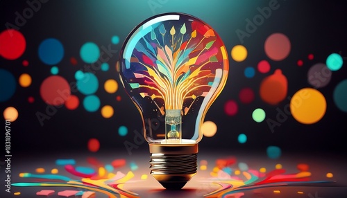 a conceptual image showcasing a light bulb as a metaphor for an innovative breakthrough and smart idea symbolizing genius marketing strategy planning and creative thinking in business
