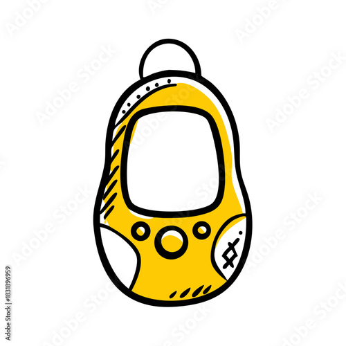 Simple device icon: A close-up illustration of a small, handheld device, designed with a sleek, minimalist aesthetic. The image exudes modernity and technological simplicity.