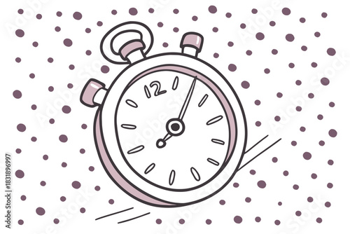 Clockwork Precision: A detailed illustration of a classic stopwatch, showcasing its intricate design. Perfect for conceptualizing time-sensitive situations.