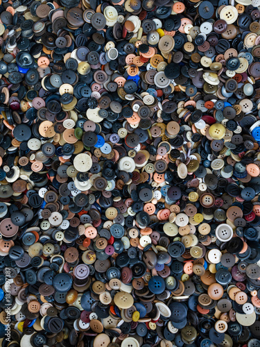 Une matière de centaines de bouton de couture