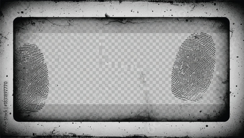 Grungy Fingerprint Border with Vintage Film Strip Frame