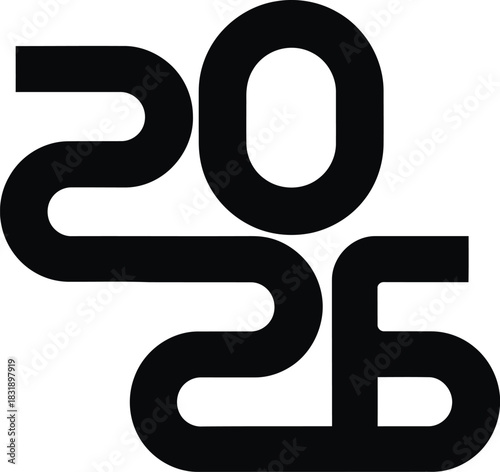 Stylish 2026 design, modern and bold, perfect for new year celebrations, calendars, or event marketing materials that need a fresh, contemporary look