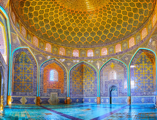 Interior of Sheikh Lotfollah Mosque, Isfahan, Iran